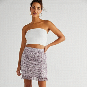 𝅺FREE PEOPLE Women's Romi Mesh Mini Skirt In Zebra Combo